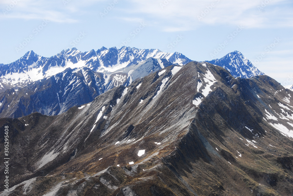 Range of mountains in Queenstown, New Zealand