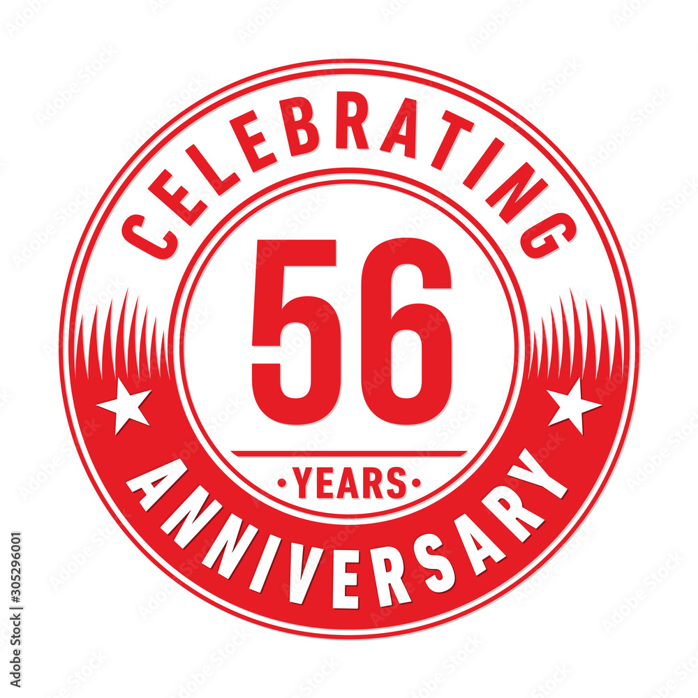 56 years anniversary celebration logo template. Fifty-six years vector and illustration. 56 years anniversary celebration logo template. Fifty-six years vector and illustration.