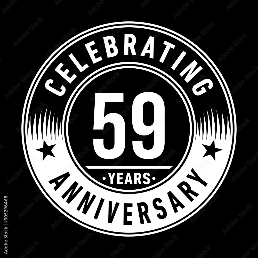 59 years anniversary celebration logo template. Fifty-nine years vector and illustration.