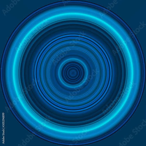 Colorful bright circle , circular lines , radial striped texture in blue tones. Round pattern. Abstract background