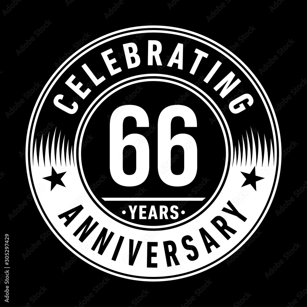 66 years anniversary celebration logo template. Sixty-six years vector and illustration.