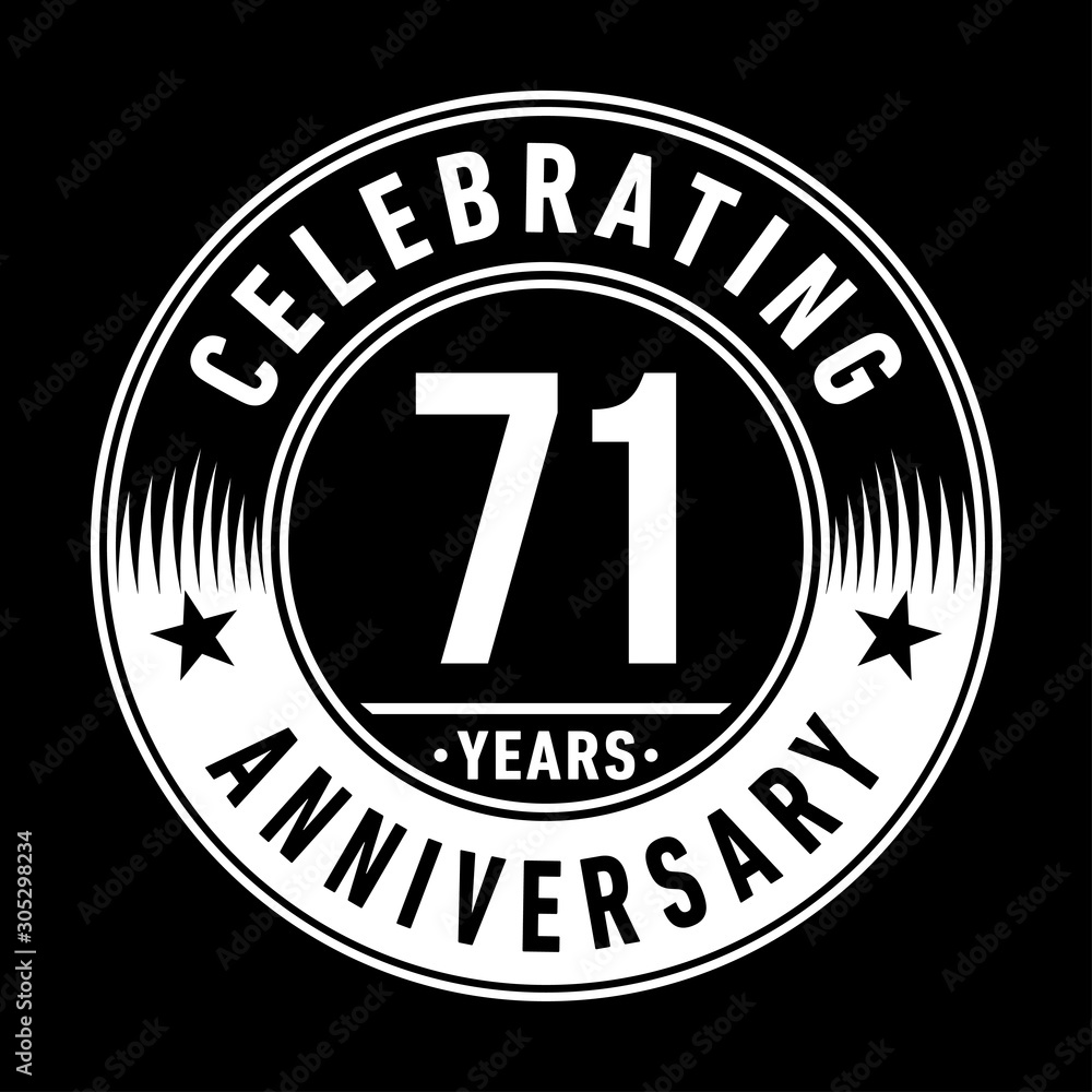 71 years anniversary celebration logo template. Seventy-one years vector and illustration.