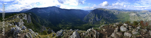 Panoramic view to Tara Canyon in Durmitor National Park, Montenegro.