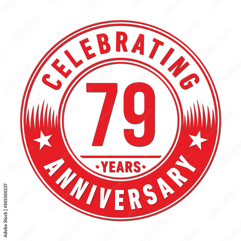 79 years anniversary celebration logo template. Seventy-nine years vector and illustration.