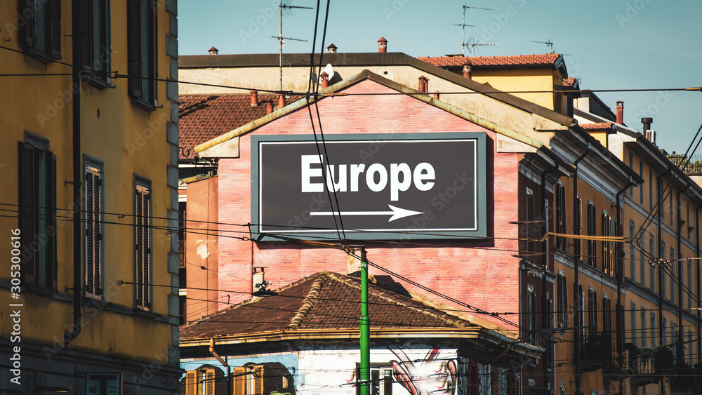Street Sign to Europe