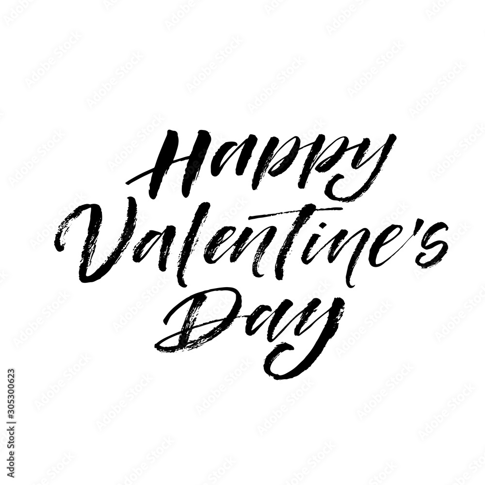 Happy Valentine's day card. Hand drawn brush style modern calligraphy. Vector illustration of handwritten lettering. Happy Valentine's day card. Hand drawn brush style modern calligraphy. Vector illustration of handwritten lettering.