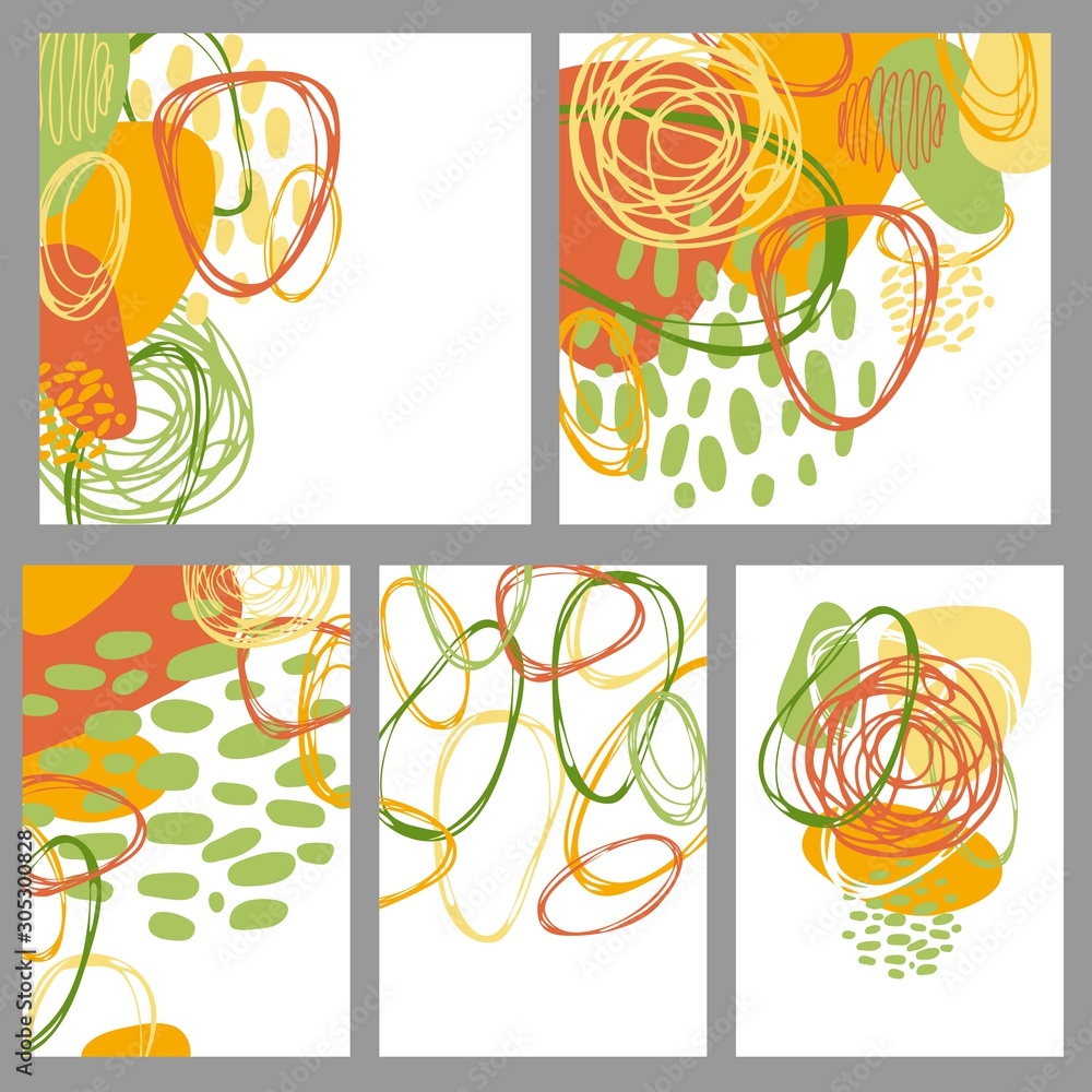 Set of abstract artistic creative universal cards. Design for prints,flyers,banners,cards. Vector  illustration