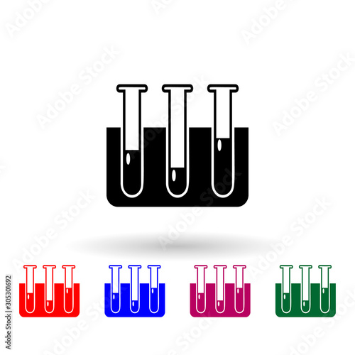 Vials multi color icon. Simple glyph, flat vector of medecine icons for ui and ux, website or mobile application