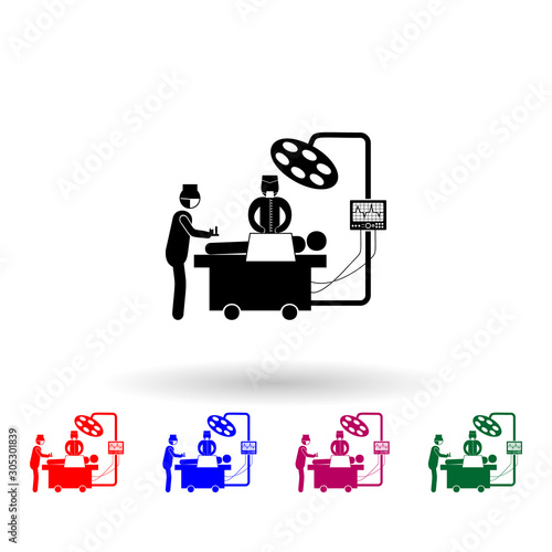 Surgical operation multi color icon. Simple glyph, flat vector of medecine icons for ui and ux, website or mobile application