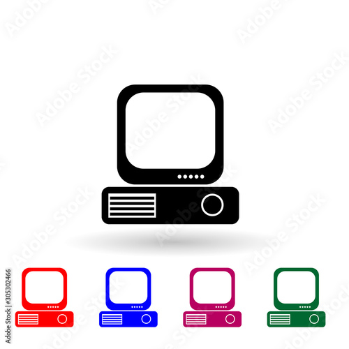 Iptv vector multi color icon. Simple glyph, flat vector of media icons for ui and ux, website or mobile application