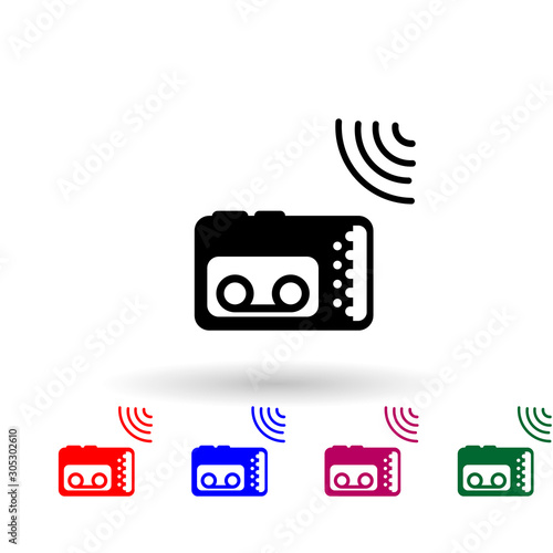 Journalist recorder multi color icon. Simple glyph, flat vector of media icons for ui and ux, website or mobile application