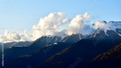 Rhaetian Alps in Valtellina in early autumn.