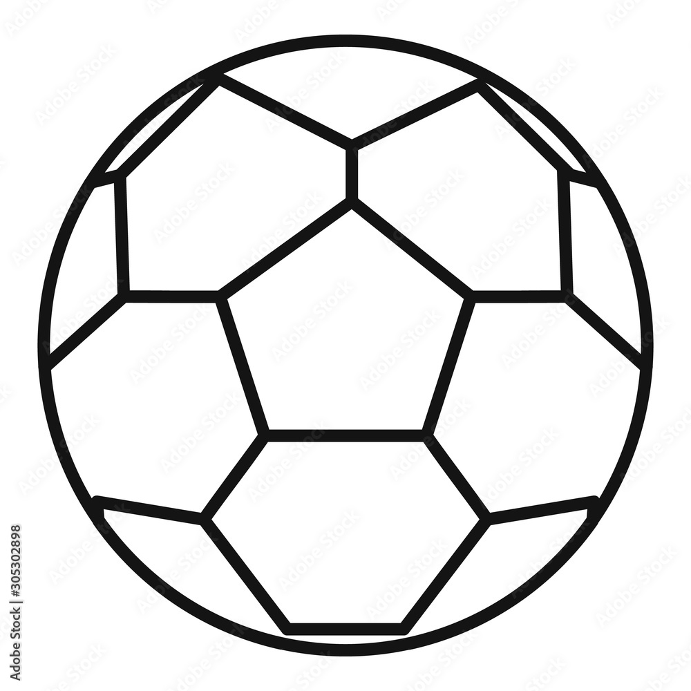 Soccer ball icon. Outline soccer ball vector icon for web design