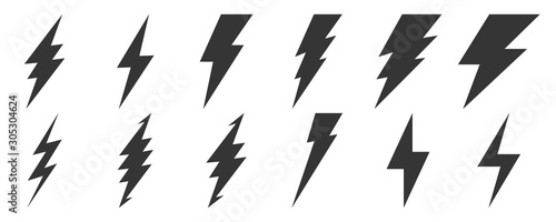 Lightning icons - vector.