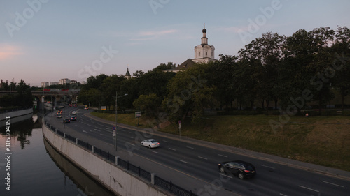 Canvas Print view of the bridge in moscow