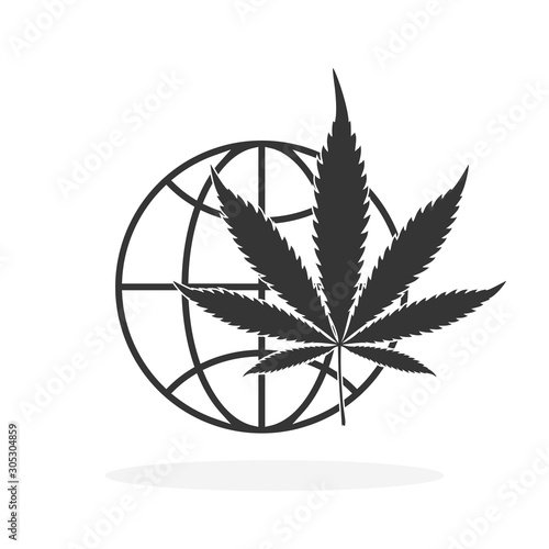 World cannabis icon isolated.