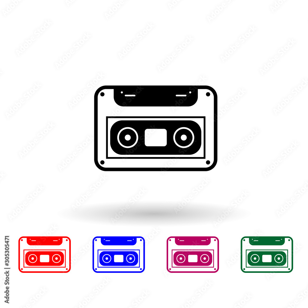The tape multi color icon. Simple glyph, flat vector of music instrument icons for ui and ux, website or mobile application The tape multi color icon. Simple glyph, flat vector of music instrument icons for ui and ux, website or mobile application