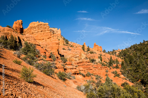 Red rock near Cedar City  Utah. Cedar Canyon leads to many forest roads through the wilderness.