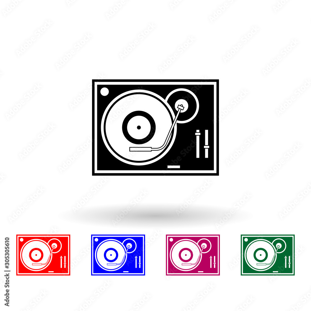 Vinyl record player multi color icon. Simple glyph, flat vector of music  icons for ui and ux, website or mobile application Stock Vector | Adobe  Stock