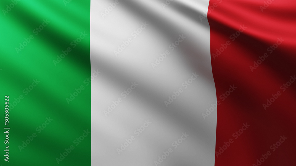Large Italian Flag in the wind