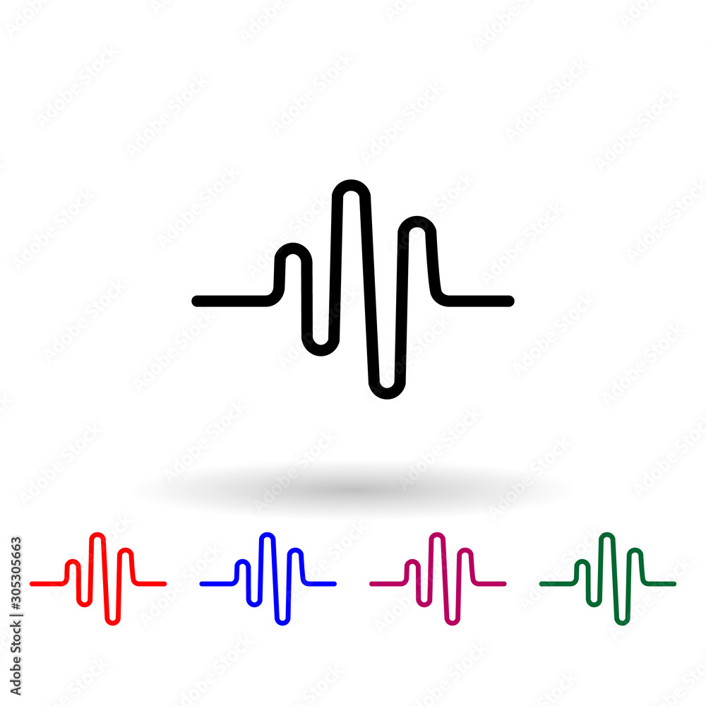 Music wave app multi color icon. Simple glyph, flat vector of music icons for ui and ux, website or mobile application Music wave app multi color icon. Simple glyph, flat vector of music icons for ui and ux, website or mobile application