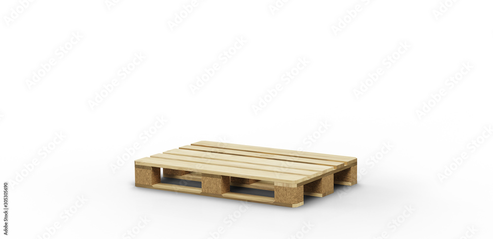 Only One standard wood pallet on the floor Only One standard wood pallet on the floor