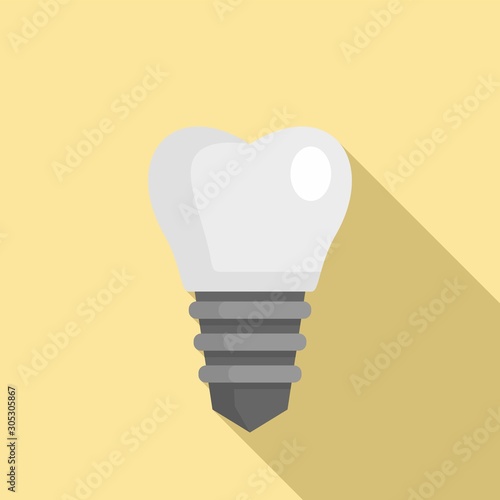 Implant tooth icon. Flat illustration of implant tooth vector icon for web design