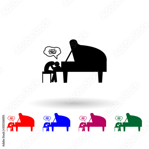 Musical creative crisis multi color icon. Simple glyph, flat vector of music icons for ui and ux, website or mobile application