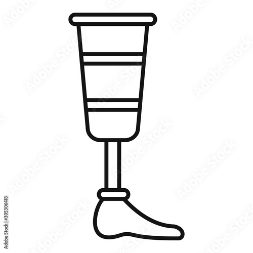 Leg artificial limb icon. Outline leg artificial limb vector icon for web design isolated on white background