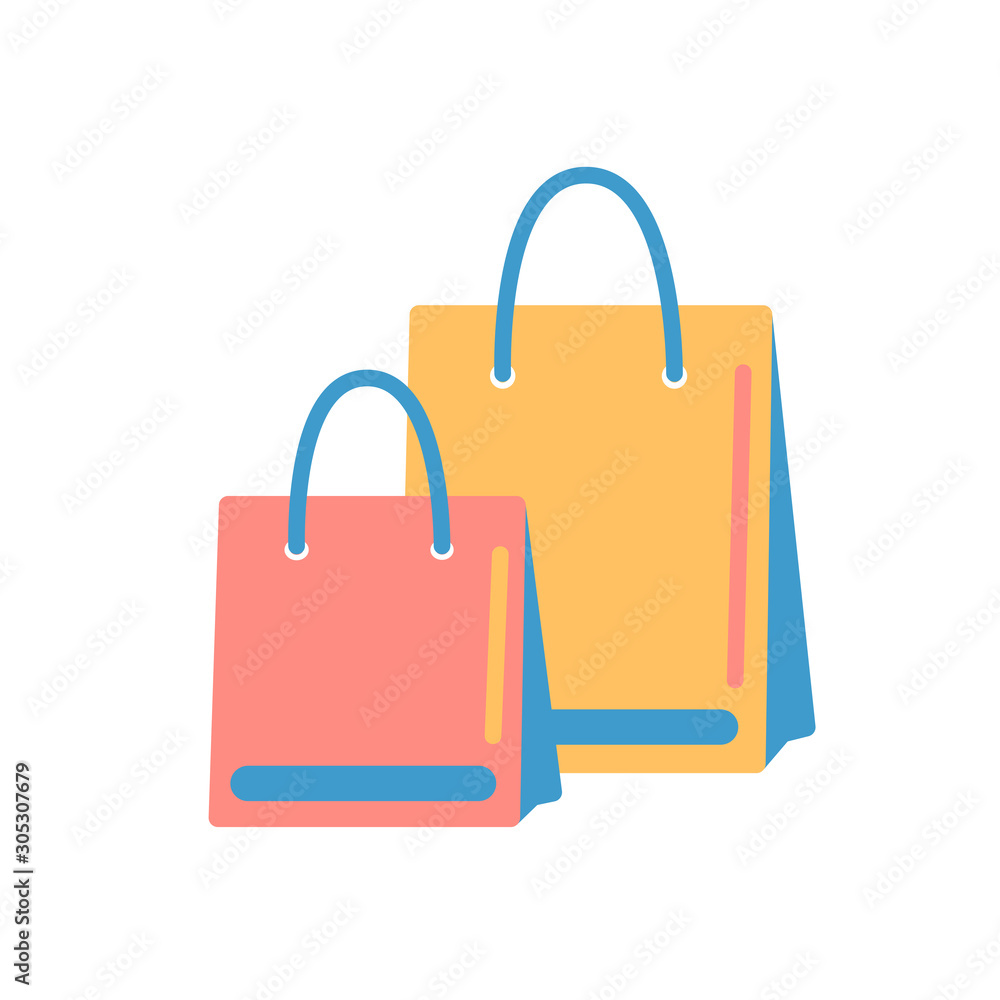 colorful shopping bags isolated on white background Stock Vector