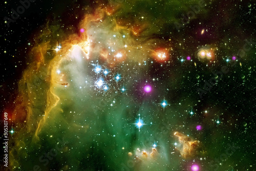Fototapeta Naklejka Na Ścianę i Meble -  Bright bright galaxy in deep space. With stars and nebulae. Elements of this image furnished by NASA