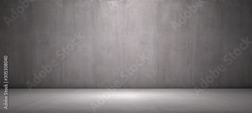 Concrete Background Empty Room with Wall and Stone Floor