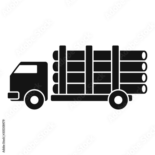 Full wood truck icon. Simple illustration of full wood truck vector icon for web design isolated on white background