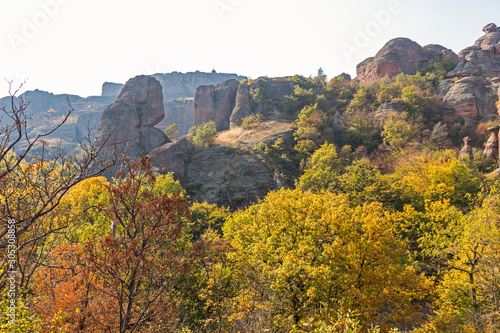 Autumn Landscape of Rock Formation Belogradchik Rocks  Vidin Region  Bulgaria