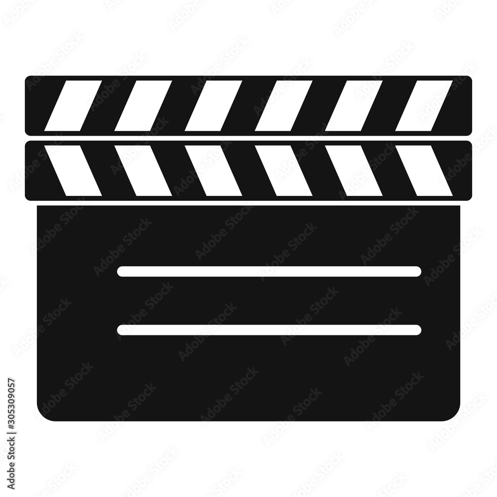 Closed film clapper icon. Simple illustration of closed film clapper vector icon for web design isolated on white background