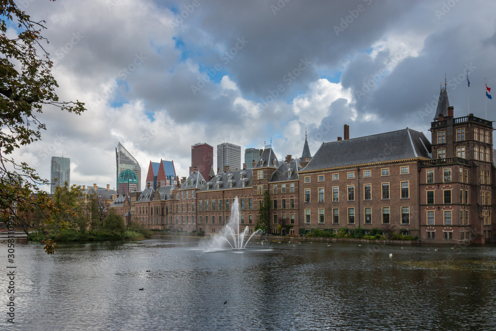 Binnenhof in Den Haag (the Hague) along Hofvijver.
