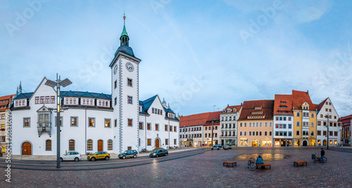 Panorame des Obermarktes in Freiberg (Sachsen) photo