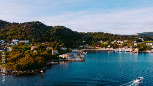 Beautiful coastline blue water in Stavanger Norway © Jeswin