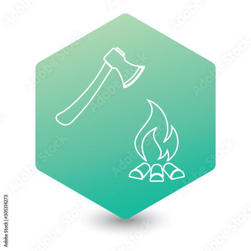 The ax and campfire icon