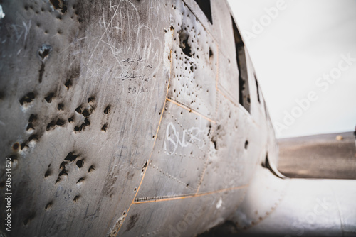 Plane wreck on Solheimasandur. Bullet holes photo