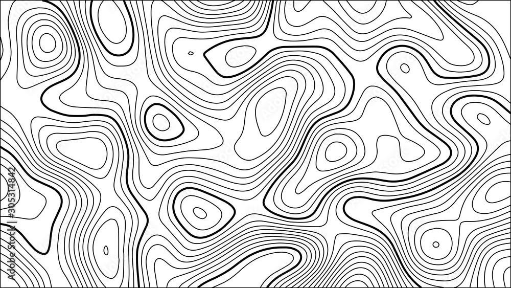 Contour vector illustration. Abstract topographic map background. Geography scheme.