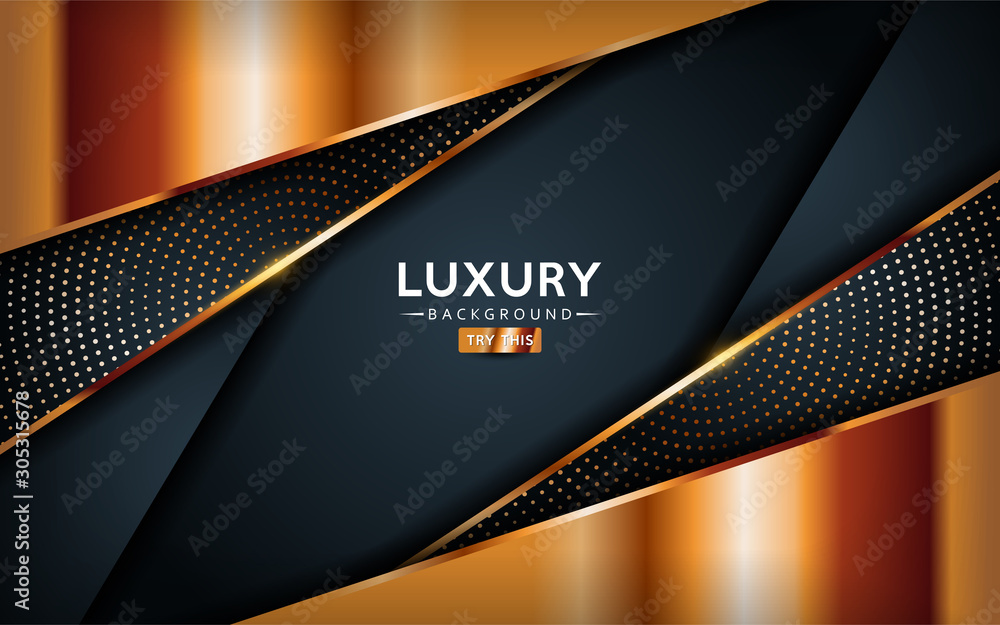 luxurious premium black abstract background with golden lines. Overlap textured layer design. luxurious premium black abstract background with golden lines. Overlap textured layer design.
