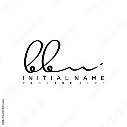 Initial letter BB Signature handwriting Logo Vector