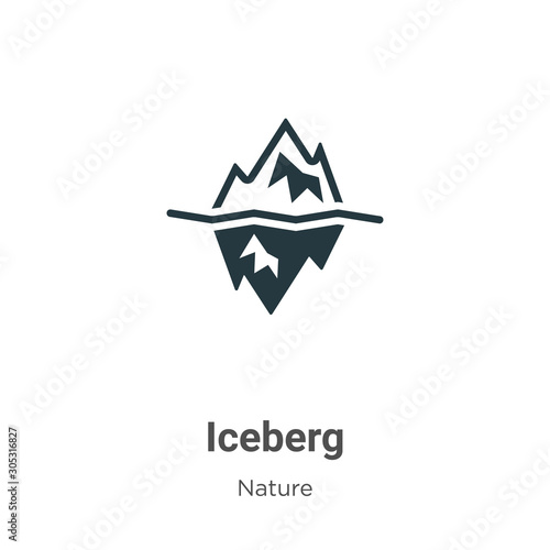 Iceberg vector icon on white background. Flat vector iceberg icon symbol sign from modern nature collection for mobile concept and web apps design.