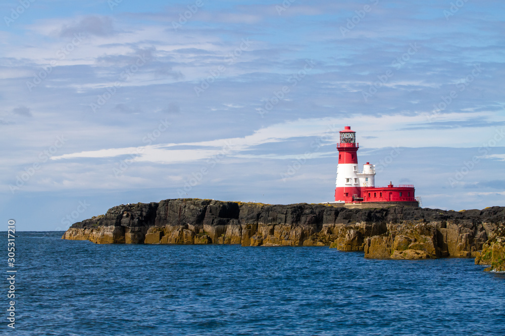 Longstone Lighthouse on Longstone Rock, England