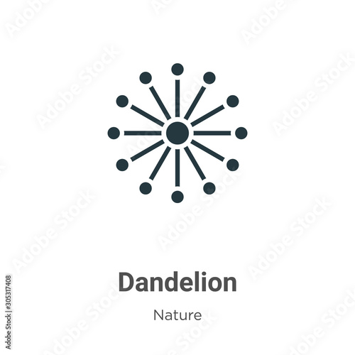 Dandelion vector icon on white background. Flat vector dandelion icon symbol sign from modern nature collection for mobile concept and web apps design.