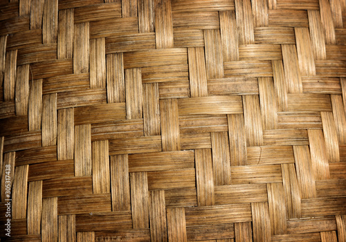 Bamboo handicraft weave Thai style pattern nature texture background
