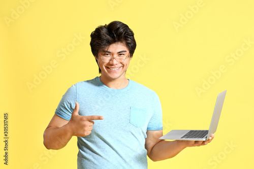 Male Asian programmer with ...