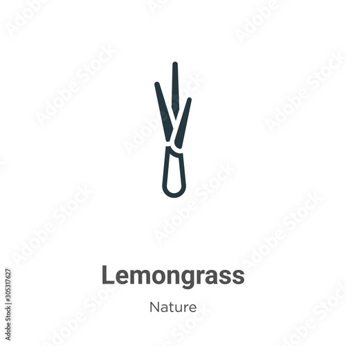 Lemongrass vector icon on white background. Flat vector lemongrass icon symbol sign from modern nature collection for mobile concept and web apps design.
