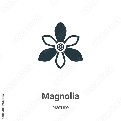 Magnolia vector icon on white background. Flat vector magnolia icon symbol sign from modern nature collection for mobile concept and web apps design.